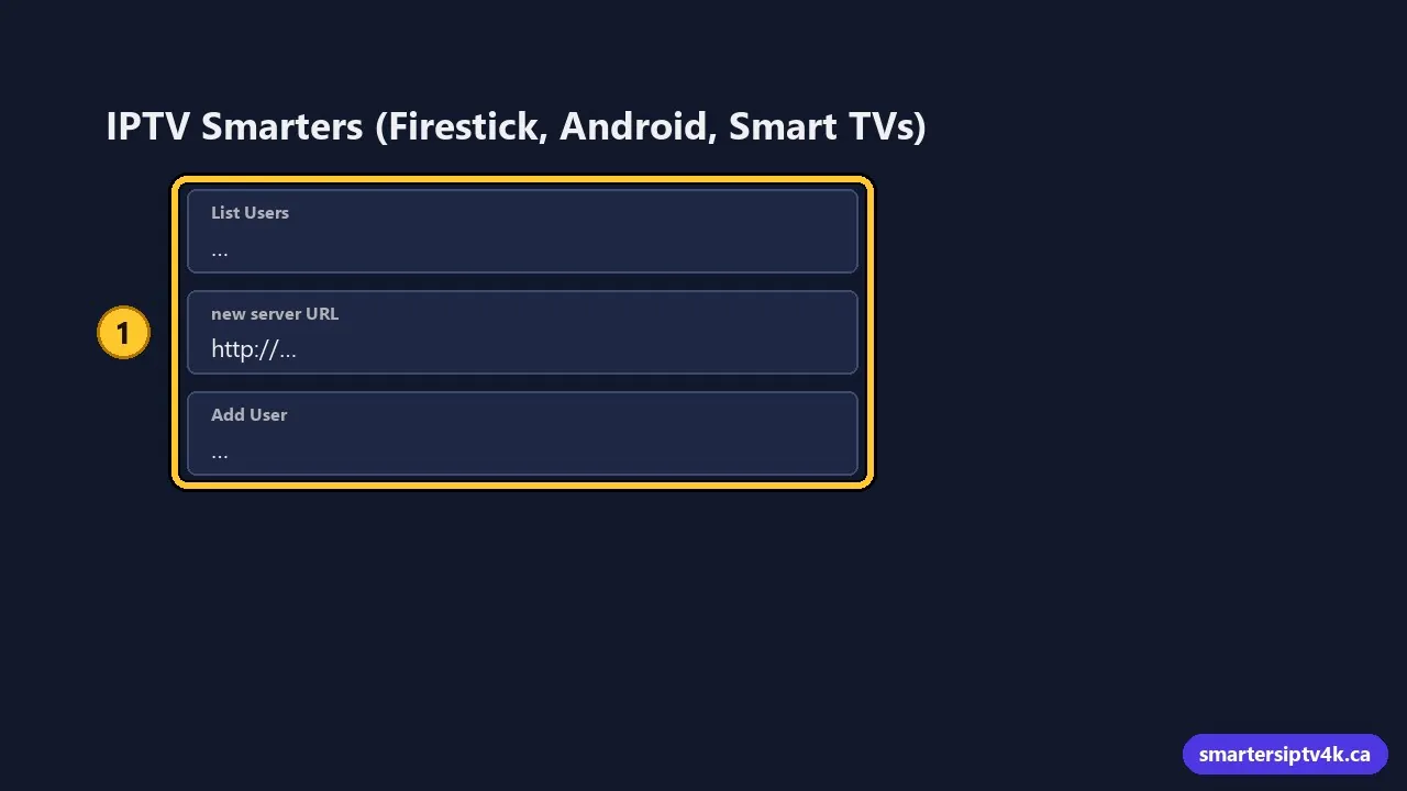IPTV Smarters (Firestick, Android, Smart TVs)
