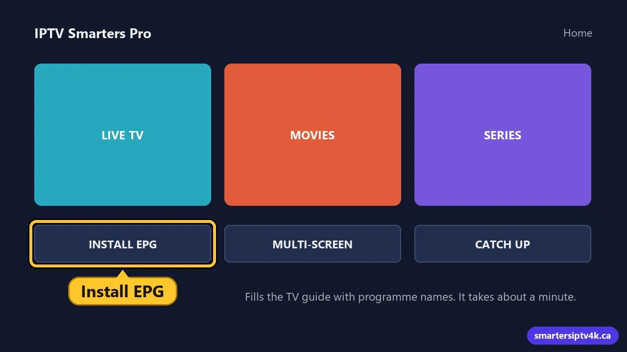 Step 5: Load the TV guide (EPG)