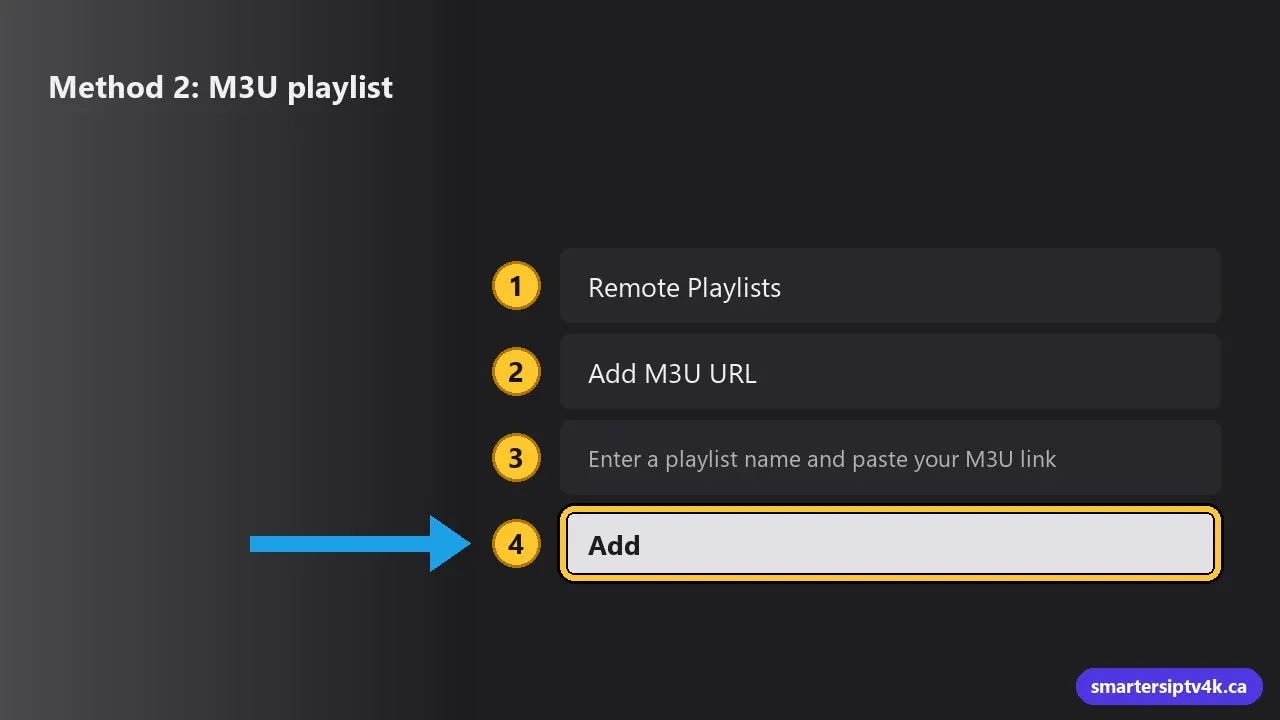 Method 2: M3U playlist