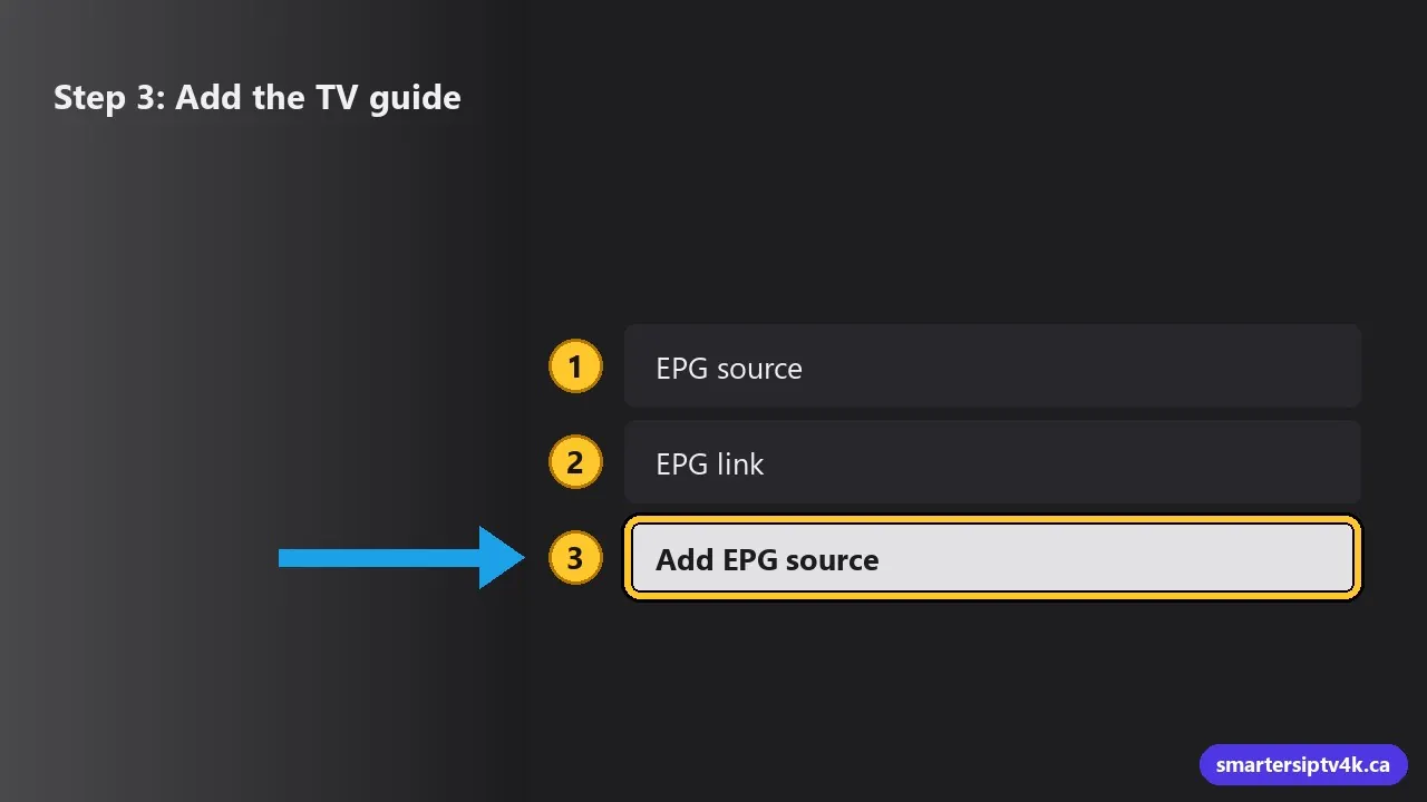 Step 3: Add the TV guide