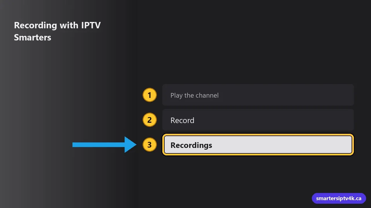Recording with IPTV Smarters