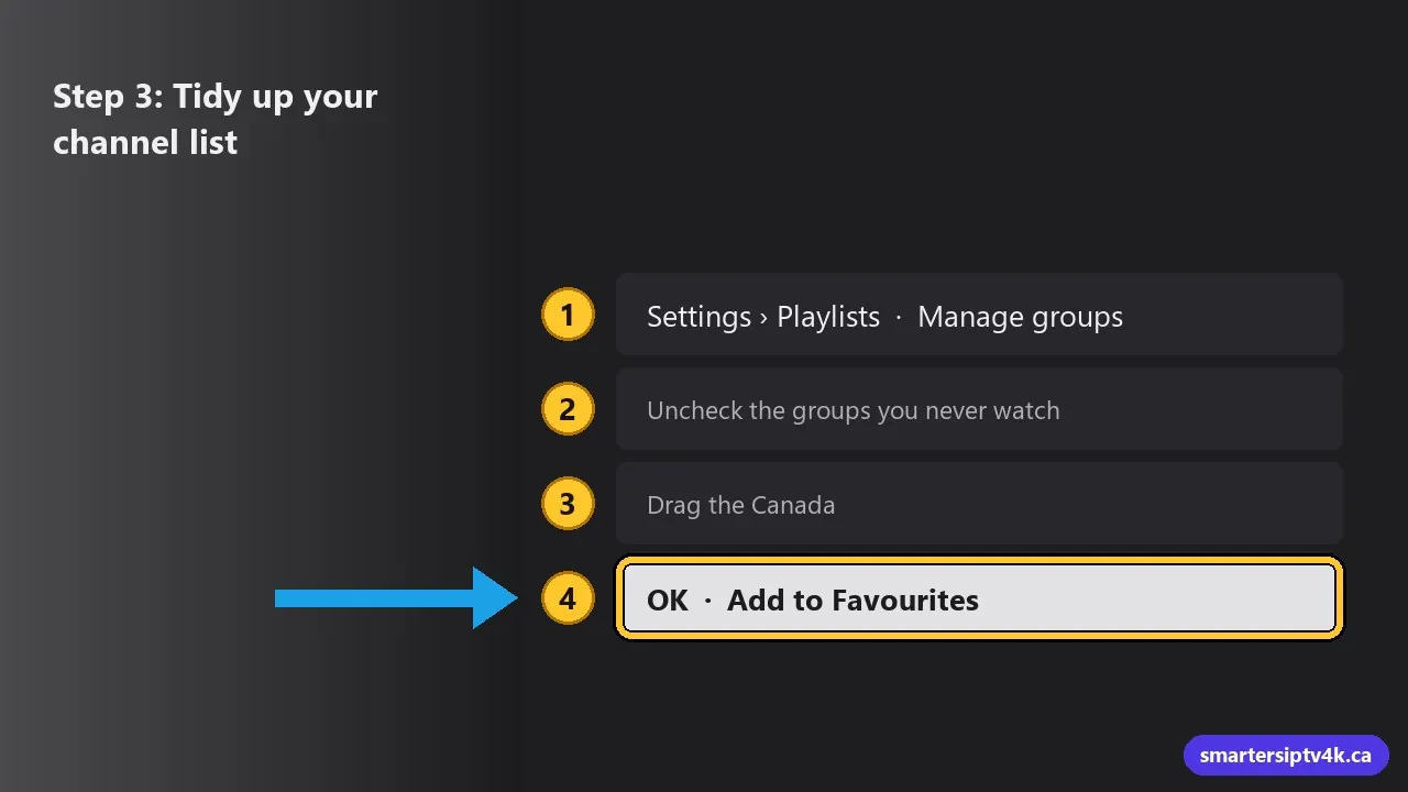 Step 3: Tidy up your channel list